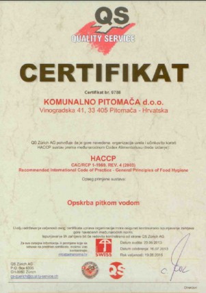 HACCP Komunalno Pitomača d.o.o.